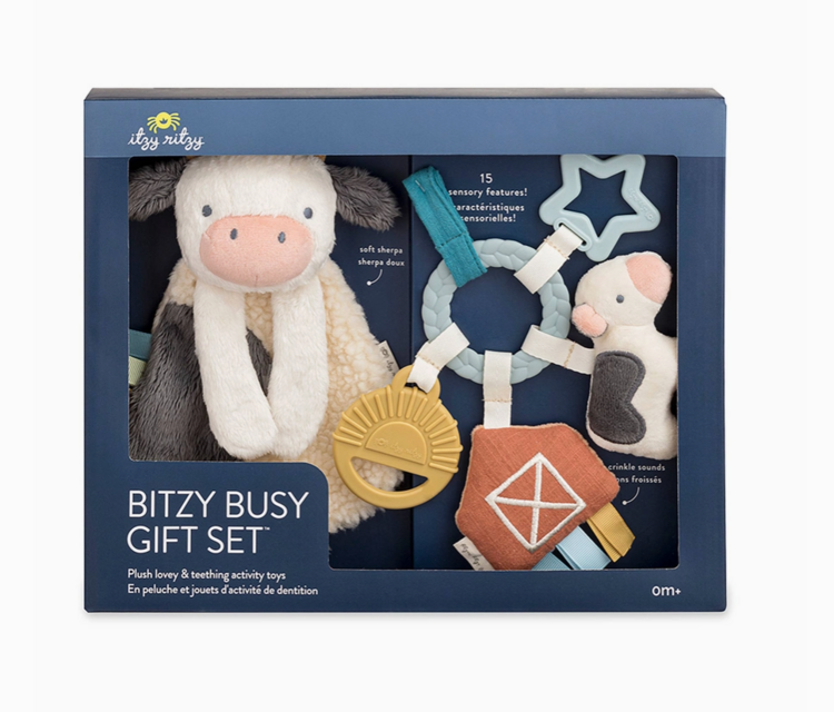 ITZY RITZY | Coffret Cadeau Bitzy Busy - Peluche et jouet de dentition