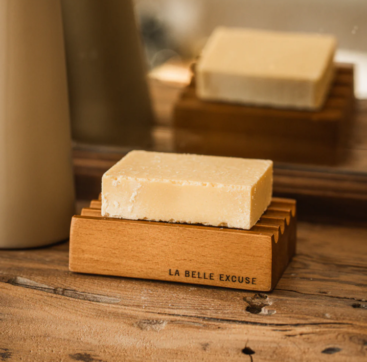 LOLO | Porte Savon en Bois Rainuré