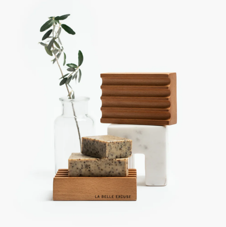 LOLO | Porte Savon en Bois Rainuré