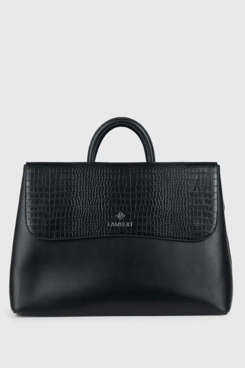 LAMBERT | Le Helena - Sac à main 2-en-1 croco - Noir