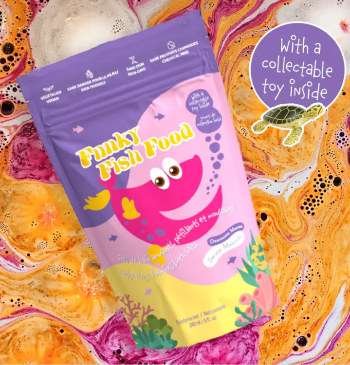 LOOT TOY | Funky Fish Food Ouaouaron Marron - Sels de bain pétillants et moussants