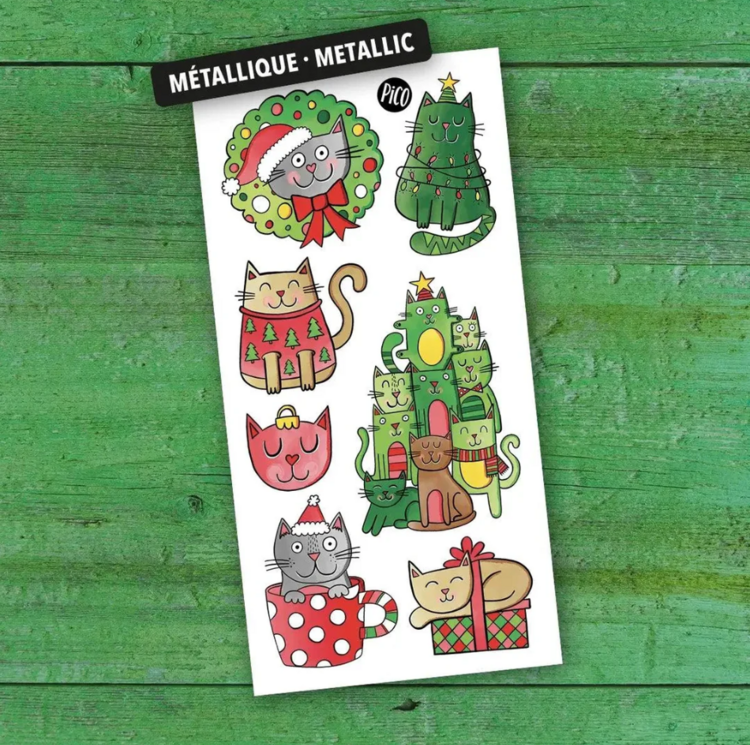 PICO TATOO | Tatouage temporaire - Chatpin de Noel
