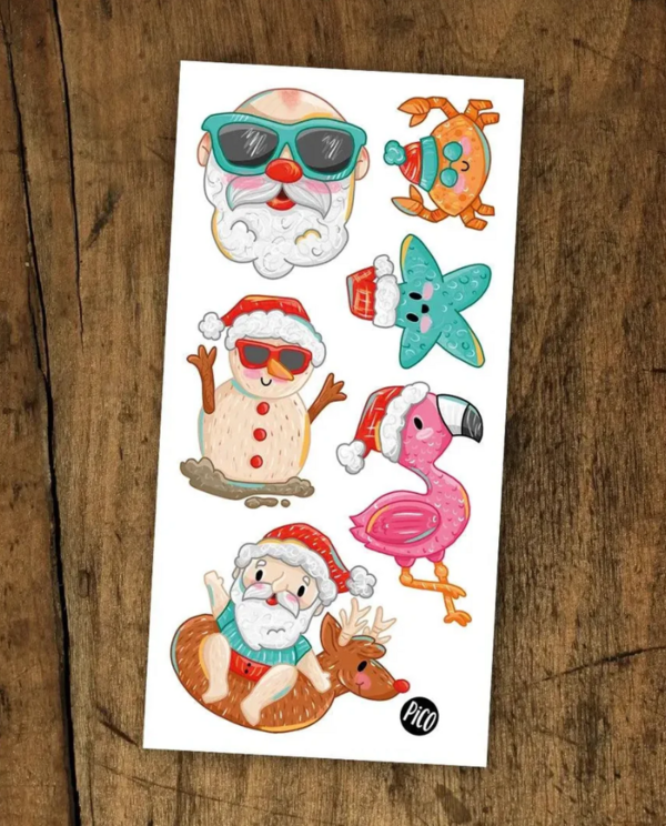 PICO TATOO | Tatouage temporaire - Père Noël à la plage