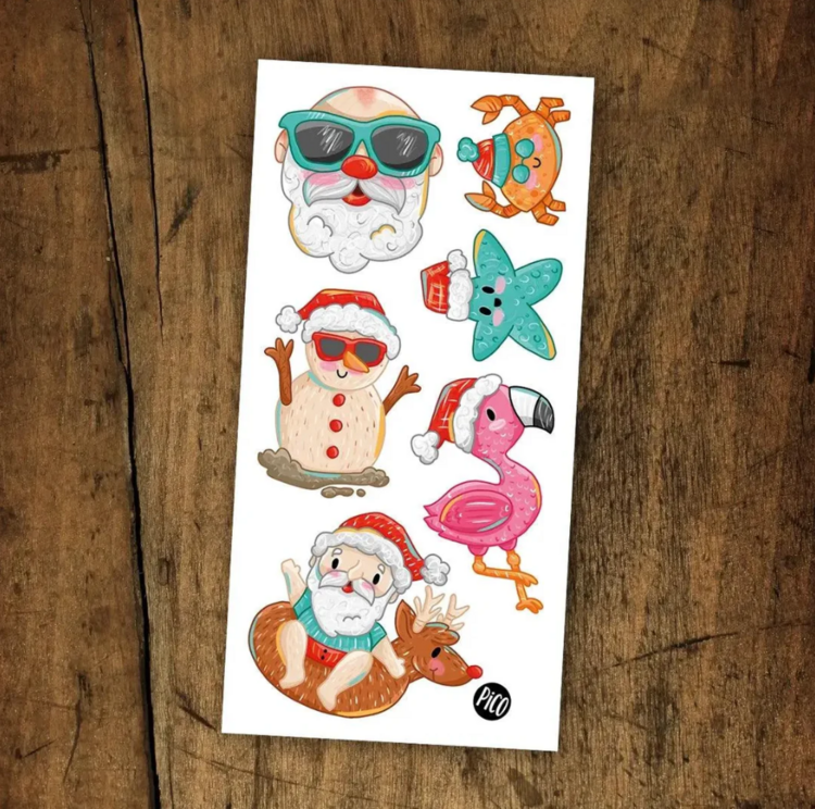 PICO TATOO | Tatouage temporaire - Père Noël à la plage