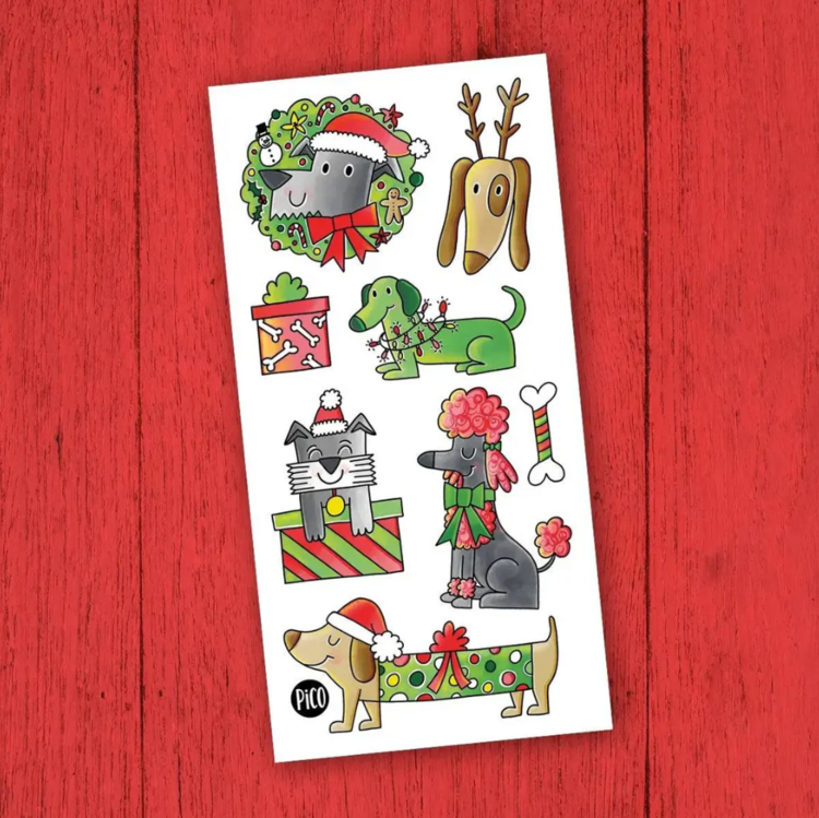 PICO TATOO | Tatouage temporaire - Chiens de Noël