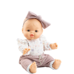 PAOLA REINA | Bébé Gordis - Rose avec chandail fleuris, pantalon et boucle