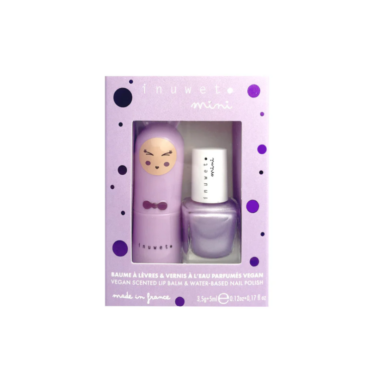 INUWET | Duo Baume à Lèvres & Vernis Mauve - Guimauve