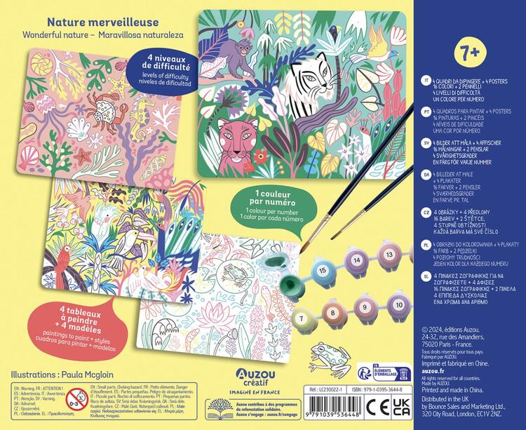AUZOU | Mon Coffret d'Artiste - Mes 4 peintures au numéro - Nature merveilleuse