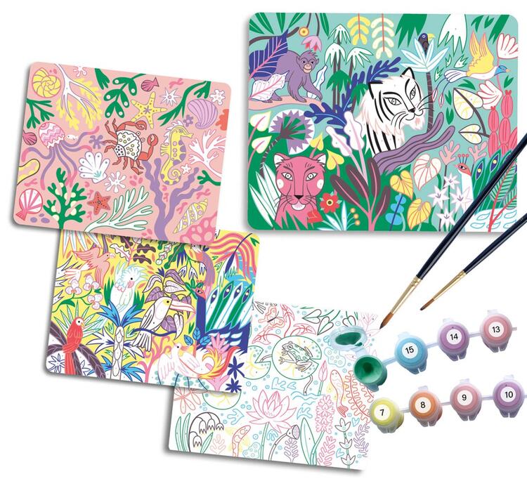 AUZOU | Mon Coffret d'Artiste - Mes 4 peintures au numéro - Nature merveilleuse