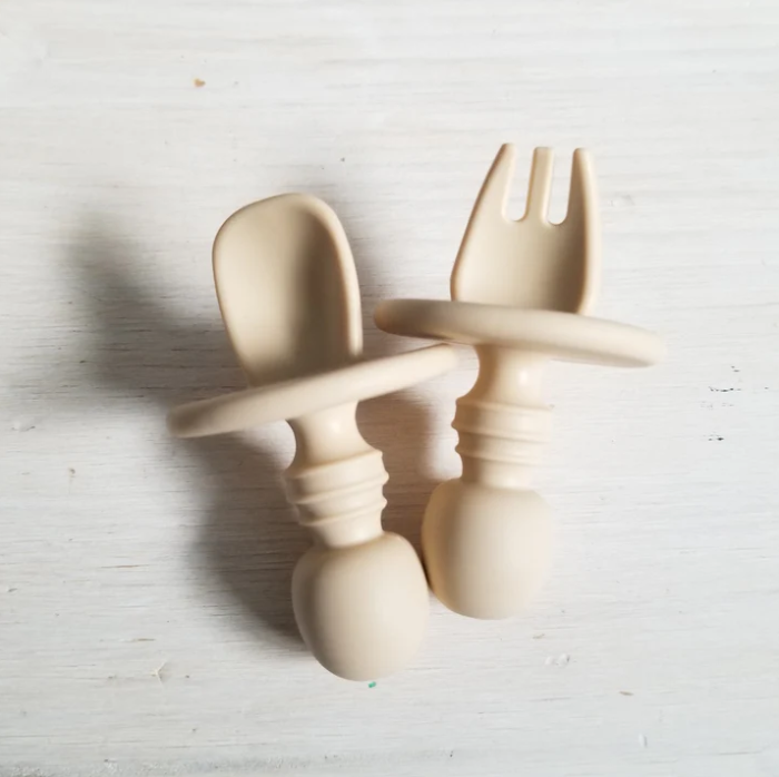 CRÉATION JADE | Ustensiles d'Apprentissage DME en Silicone - Crème