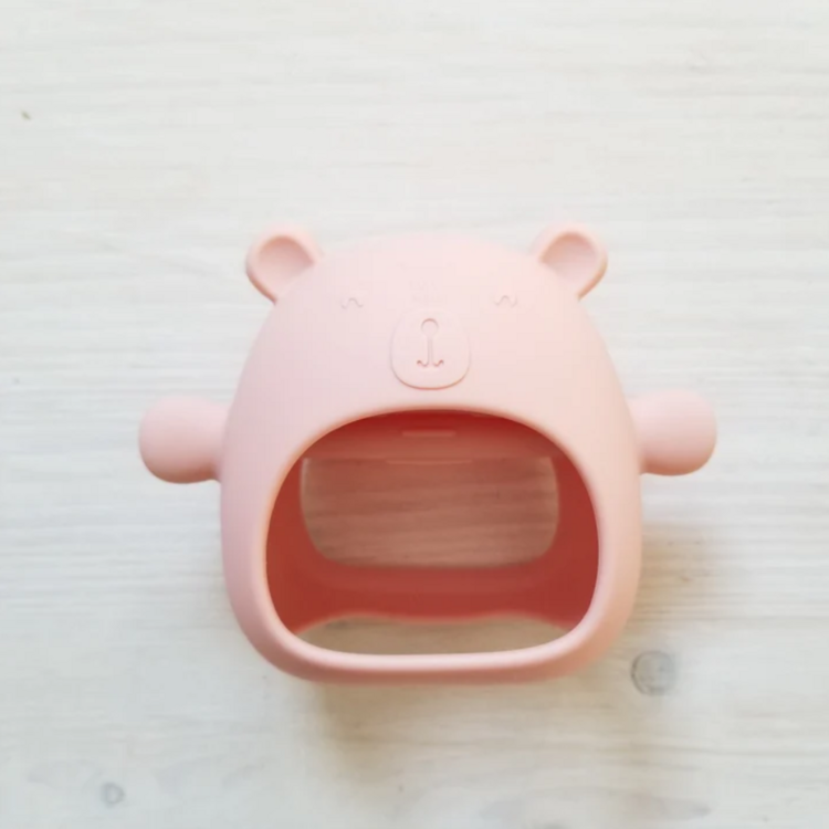 CREATION JADE | Mitaine de Dentition - Ours - Pêche rosé