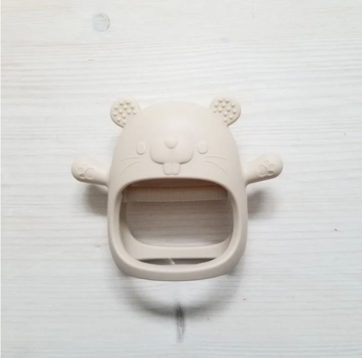 CRÉATION JADE | Mitaine de Dentition - Castor - Crème