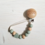 CRÉATION JADE | Attache-Suce en Bois - Amour éternel - Sauge