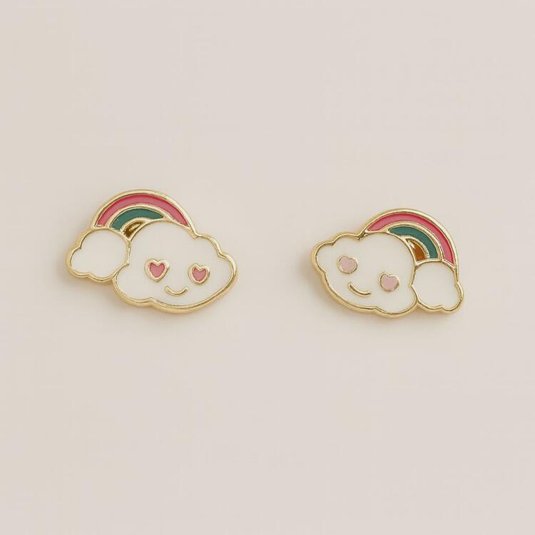 GIRL NATION | Boucles d'Oreilles en Émail - Arc-en-ciel