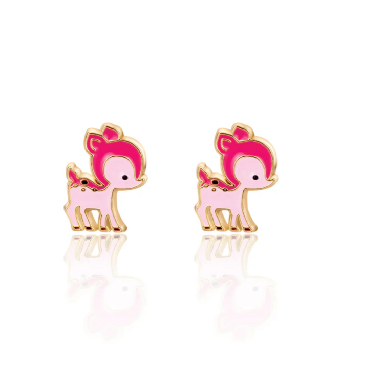 GIRL NATION | Boucles d'Oreilles en Émail - Faons
