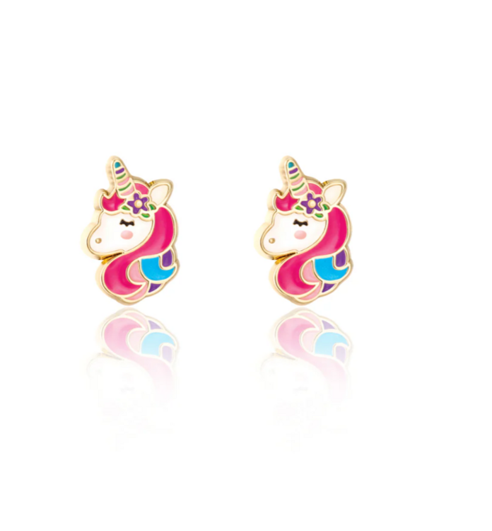 GIRL NATION | Boucles d'Oreilles en Émail - Licorne