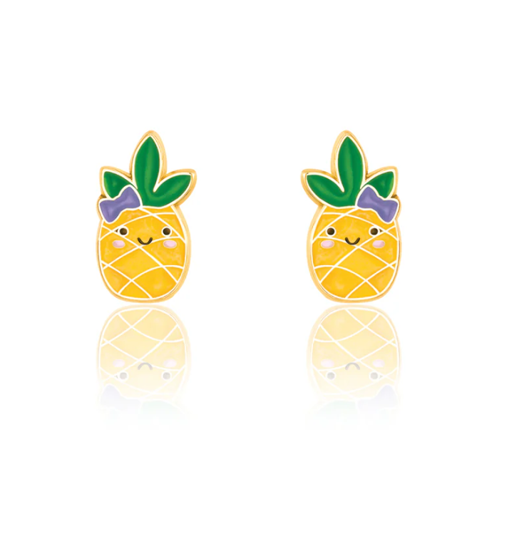 GIRL NATION | Boucles d'Oreilles en Émail - Ananas