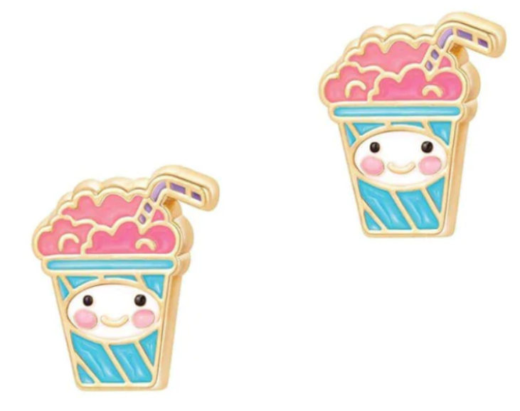 GIRL NATION | Boucles d'Oreilles en Émail - Milkshake