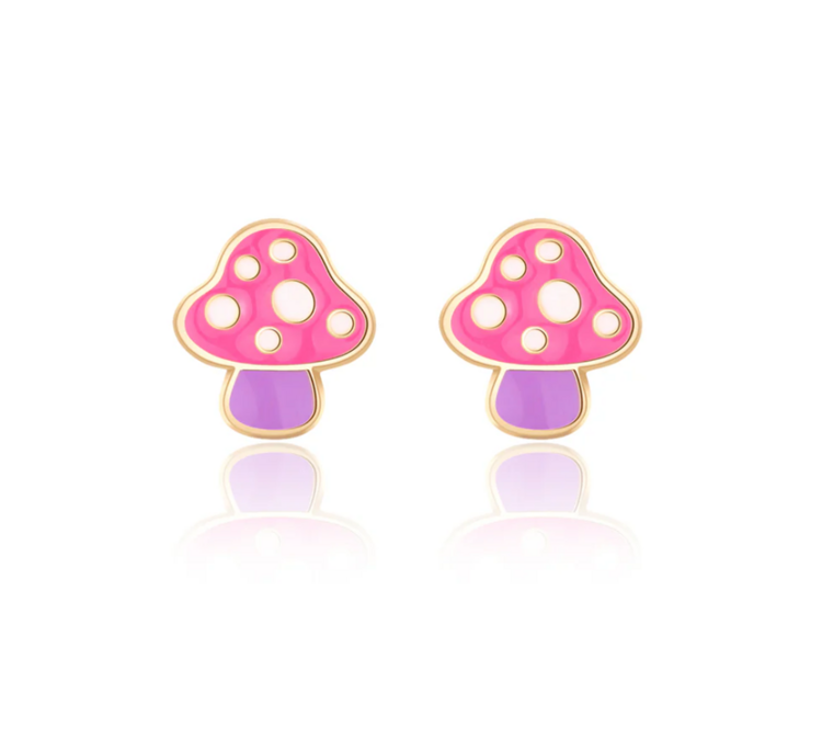 GIRL NATION | Boucles d'Oreilles en Émail - Champignon