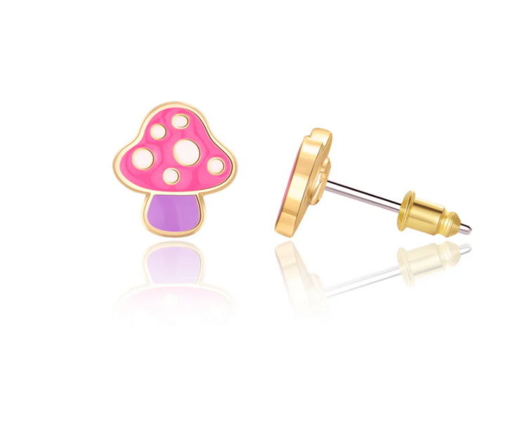 GIRL NATION | Boucles d'Oreilles en Émail - Champignon