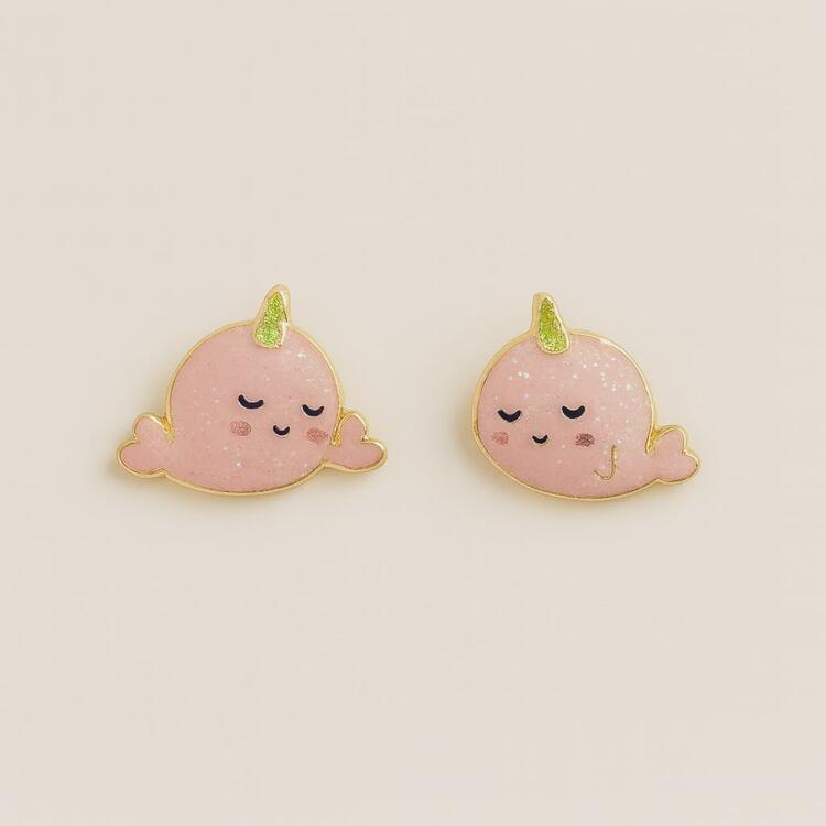 GIRL NATION | Boucles d'Oreilles en Émail - Baleine