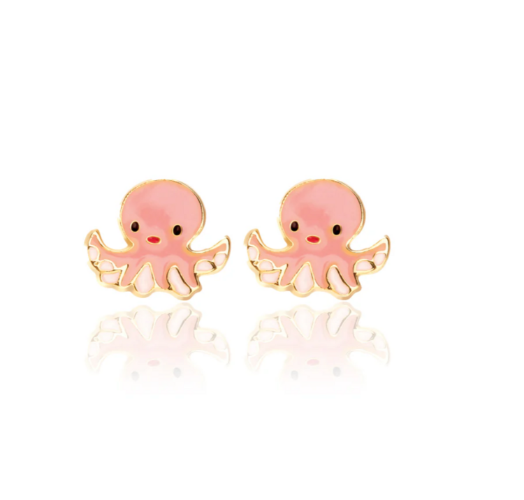 GIRL NATION | Boucles d'Oreilles en Émail - Pieuvre