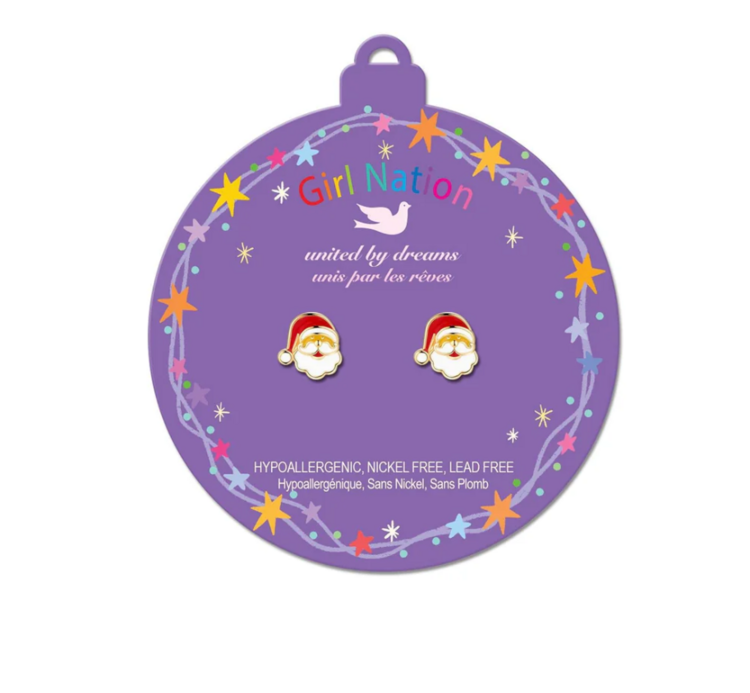 GIRL NATION | Boucle d'oreille en émail - Père noel