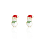 GIRL NATION | Boucle d'oreille en émail - Bonhomme de neige