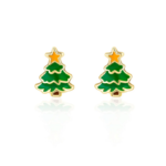 GIRL NATION | Boucle d'oreille en émail - Sapin de noel