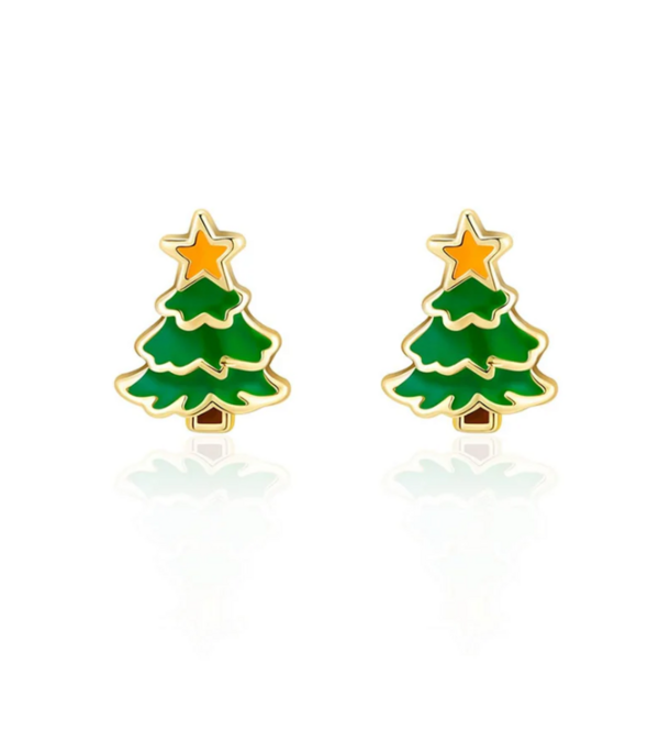 GIRL NATION | Boucle d'oreille en émail - Sapin de noel