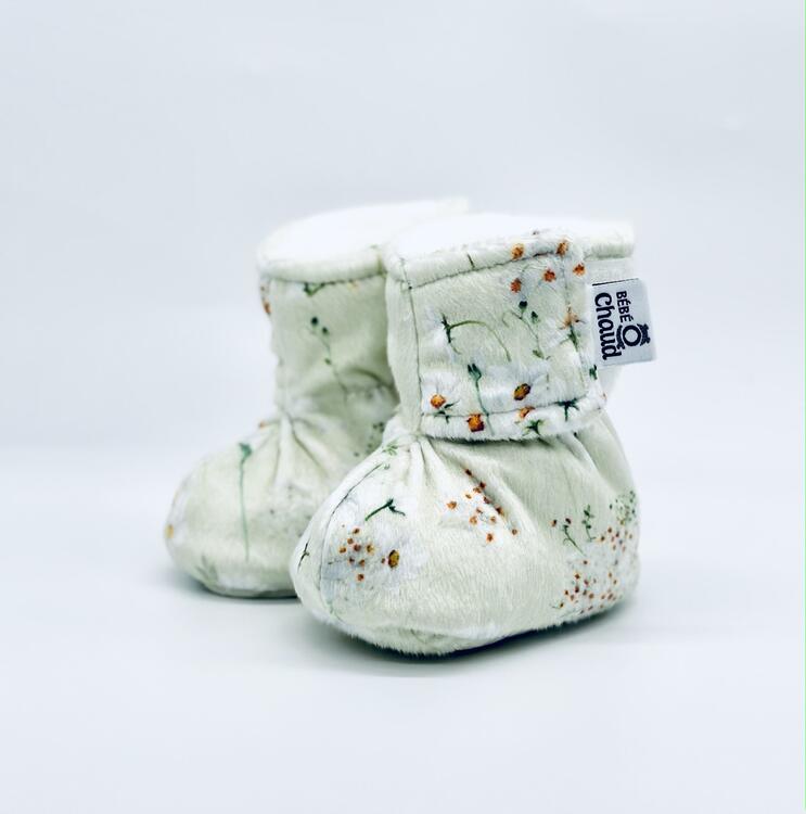 BEBE Ô CHAUD | Pantoufles à Velcro - Marguerite (9-18 mois)