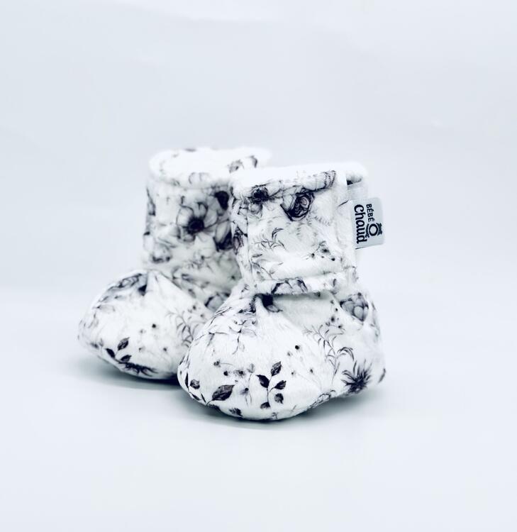 BEBE Ô CHAUD | Pantoufles à Velcro - Bouquet lugubre (24-36 mois)