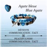 PUR NOISETIER | Duo de bracelets 8" - Agathe bleue