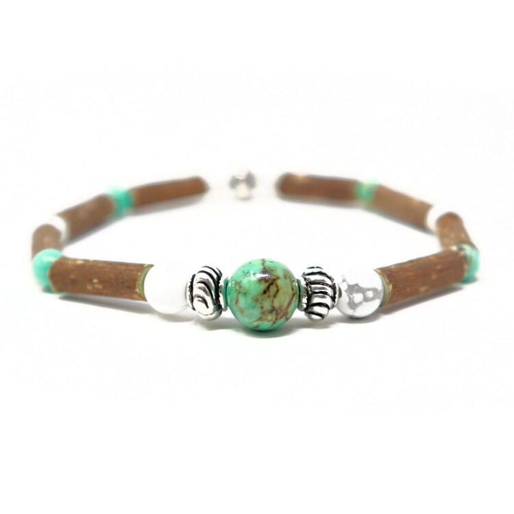 PUR NOISETIER | Bracelets 7" - Turquoise & howlite