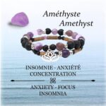 PUR NOISETIER | Duo de Bracelets 6" - Améthyste violet