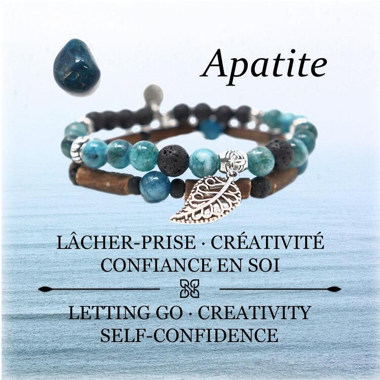 PUR NOISETIER | Duo de Bracelets 6" - Apatite bleue