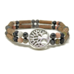 PUR NOISETIER | Duo de Bracelets Diffuseur 7" - Labradorite, jaspe sésame et pierres de lave