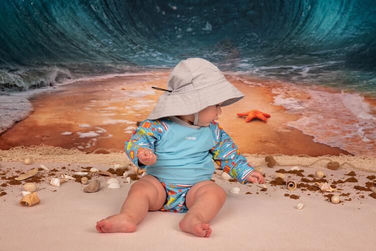 HOPALO | Chapeau Soleil UV 50+ pour 12-24 mois - Gris