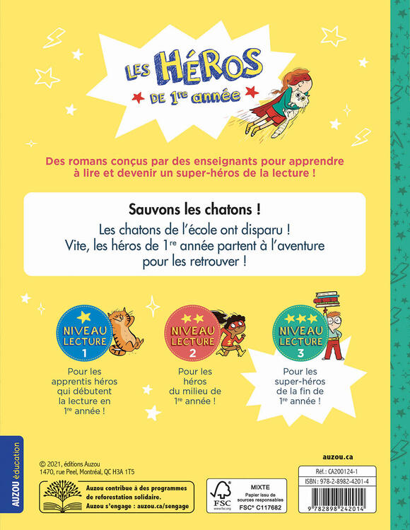 AUZOU | Les Héros de 1re Année - Sauvons les chatons! - Niveau 3