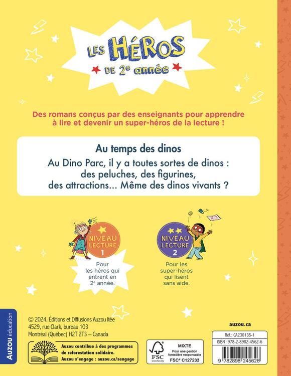AUZOU | Les Héros de 2e Année - Au temps des dinos - Niveau 1 (2e année)