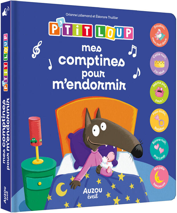 AUZOU | Livre Sonore P'tit Loup - Mes comptines pour m'endormir