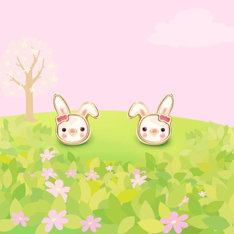GIRL NATION | Boucles d'oreilles en émail - Lapin