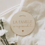 LE PETIT TABLEAU NOIR | Pastille en Bois - La famille s'aggrandit