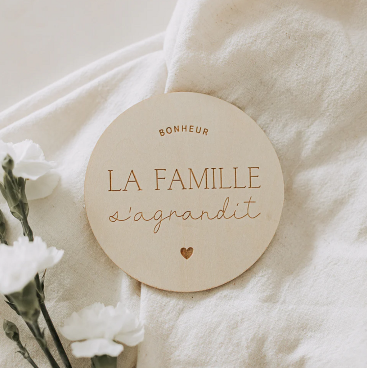 LE PETIT TABLEAU NOIR | Pastille en Bois - La famille s'aggrandit