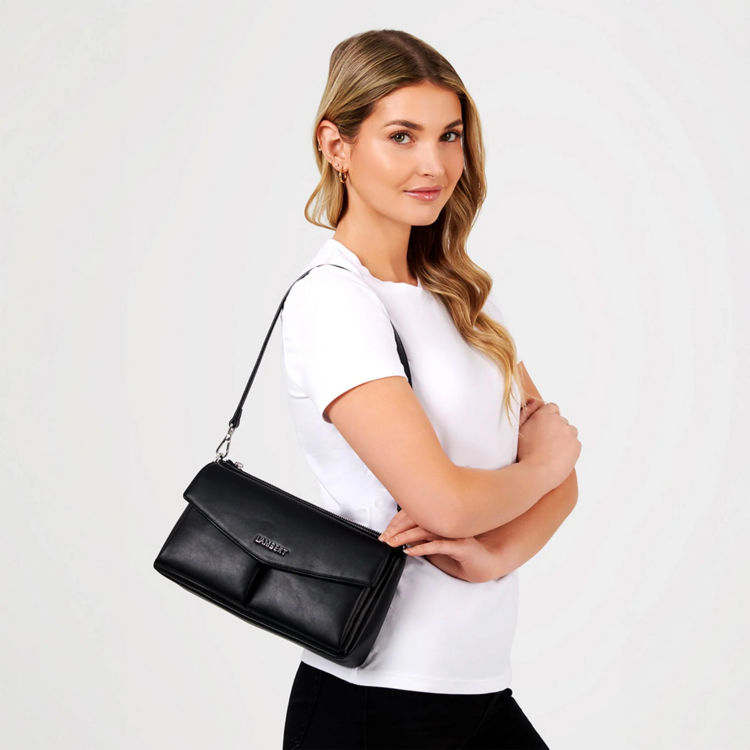 LAMBERT | Le Esmee - Sac à main 2-en-1 en cuir vegan - Noir