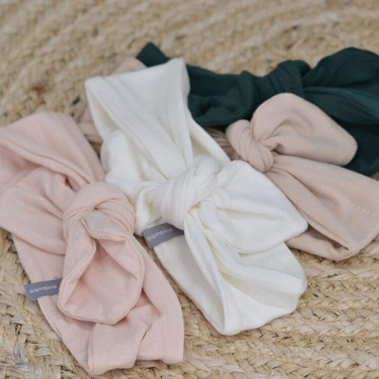 BALUCHON | Bandeau Bébé Noeud en Bambou - Rose