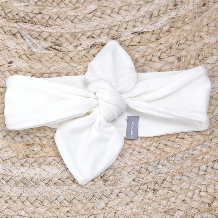 BALUCHON | Bandeau Bébé Noeud en Bambou - Ivoire