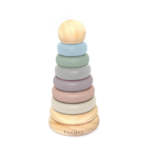 NOÜKA | Tour de sable empilable en bois et silicone - pastel