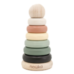 NOÜKA | Tour de sable empilable en bois et silicone - Foncé