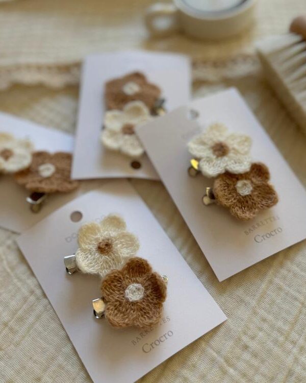 BALUCHON | Duo de Barrettes Croco - Marguerites en crochet
